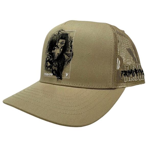 Primitive Skate Men's X Naruto Shippuden Clones Trucker Hat Cap in Khaki - Picture 1 of 5